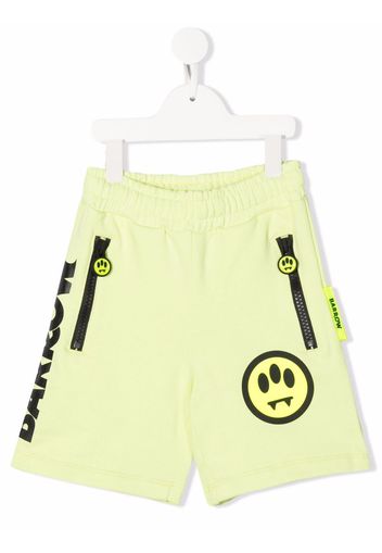 Barrow kids cotton logo-print shorts - Gelb