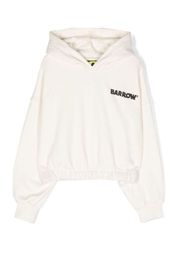 Barrow kids graphic logo-print hoodie - Nude