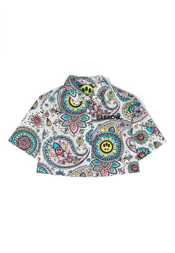 Barrow kids paisley-print short-sleeved shirt - Weiß