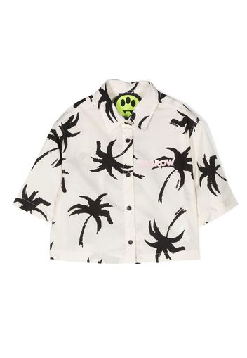 Barrow kids chest logo-print shirt - Nude