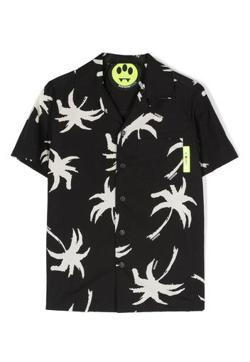 Barrow kids palm tree-print shirt - Schwarz