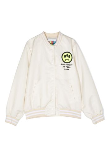 Barrow kids emoji-print bomber jacket - Nude