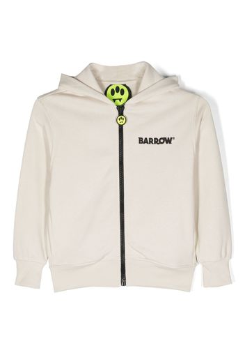 Barrow kids logo-print zip-up cotton jacket - Nude