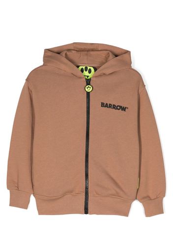 Barrow kids logo-print zip-up hooded jacket - Braun