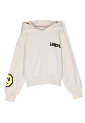 Barrow kids logo-print cotton hoodie - Nude