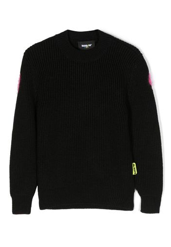 Barrow kids crew-neck intarsia-knit sweatshirt - Schwarz