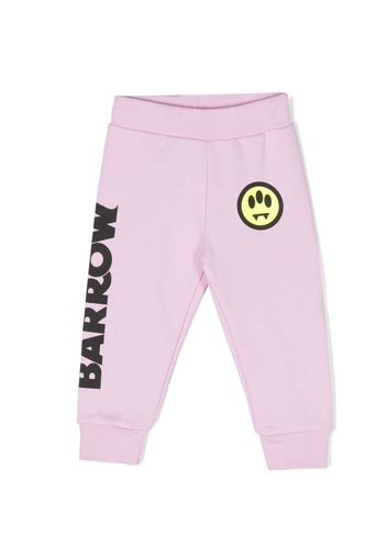 Barrow kids logo-print cotton track pants - Rosa