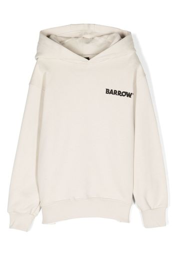 Barrow kids graphic-print cotton hoodie - Nude