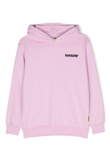 Barrow kids logo-print cotton hoodie - Rosa