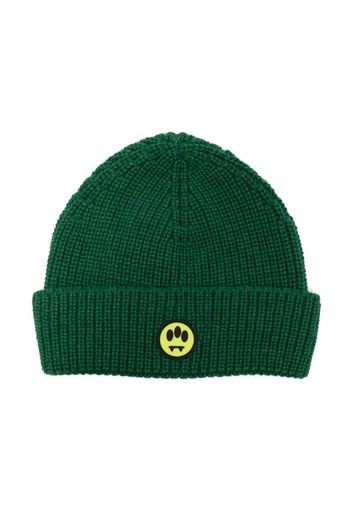 Barrow kids logo-patch knitted beanie - Grün