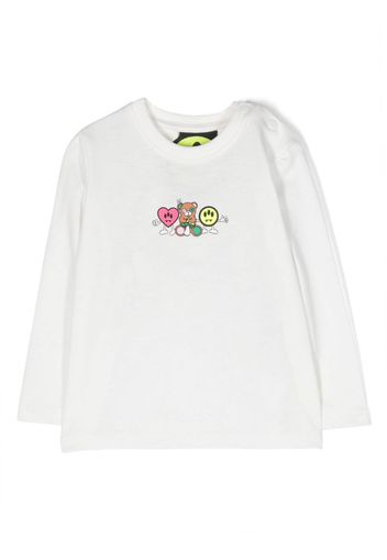 Barrow kids graphic-print long-sleeve T-shirt - Weiß