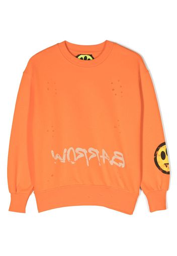 Barrow kids graphic-print cotton sweatshirt - Orange