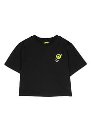 Barrow kids smiley face-print T-shirt - Schwarz