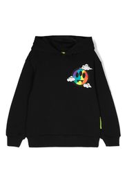 Barrow kids rainbow logo-print hoodie - Schwarz