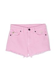 Barrow kids embroidered-logo frayed-hem shorts - Rosa