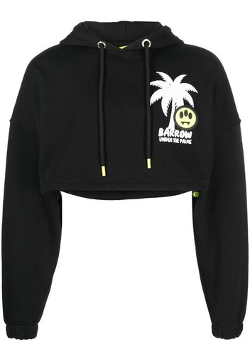 BARROW Under The Palms Cropped-Hoodie - Schwarz