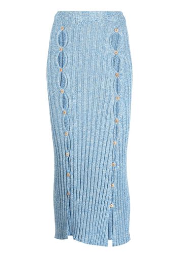 Baserange cut-out organic cotton midi skirt - Blau