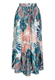 Ba&Sh botanical-print flared skirt - Blau