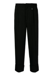 Bed J.W. Ford metallic-threaded cropped trousers - Schwarz