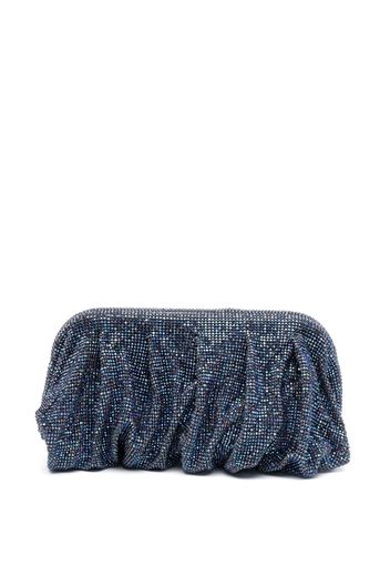 Benedetta Bruzziches rhinestone-embellished draped clutch bag - Blau