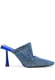 Benedetta Bruzziches crystal embellished square toe mules - Blau