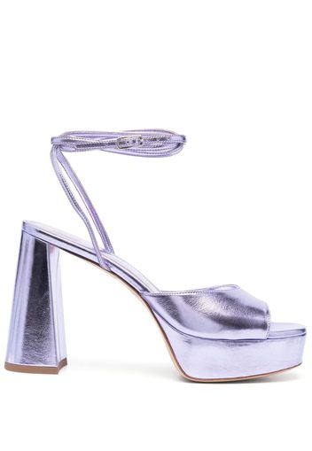 BETTINA VERMILLON Janet laminated faux-leather platform sandals - Violett