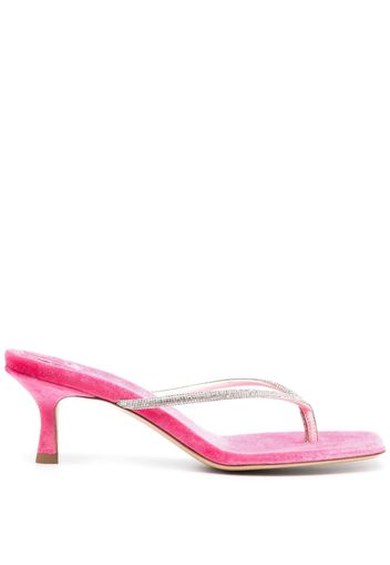 BETTINA VERMILLON 65mm rhinestone mules - Rosa