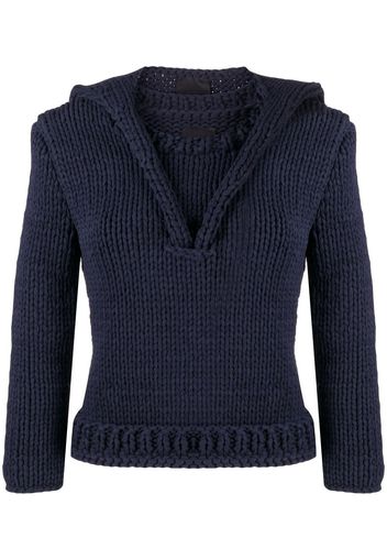 Bevza hooded knit jumper - Blau