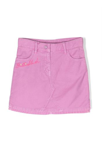 Billieblush logo-embroidered denim skirt - Violett