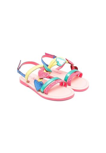 Billieblush heart-patch detail flat sandals - Rosa