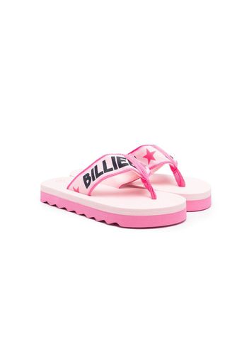 Billieblush Aqua logo-strap slides - Rosa