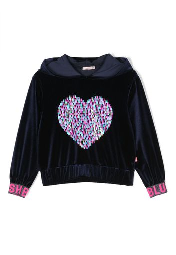 Billieblush sequinned heart hoodie - Blau