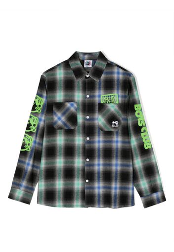 Billionaire Boys Club Kids check-print long-sleeve shirt - Schwarz