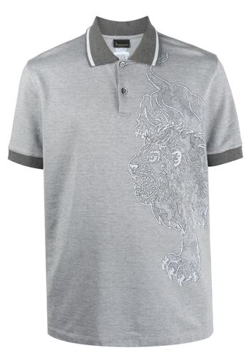 Billionaire Poloshirt mit Löwen-Print - Grau