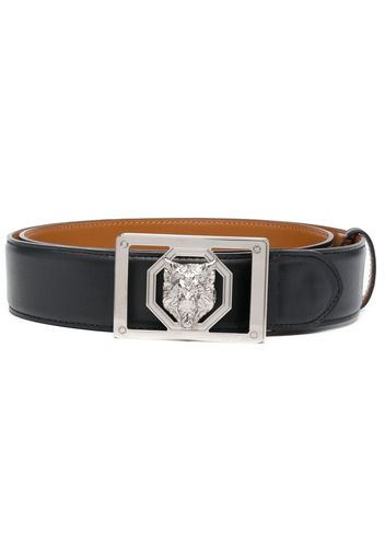 Billionaire square-buckle leather belt - Schwarz