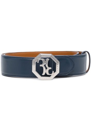 Billionaire logo-buckle leather belt - Blau