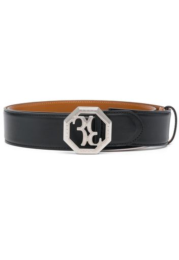 Billionaire logo-buckle leather belt - Schwarz