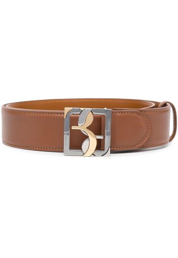 Billionaire logo-buckle leather belt - Braun