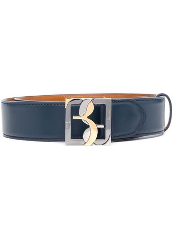 Billionaire logo-buckle leather belt - Blau