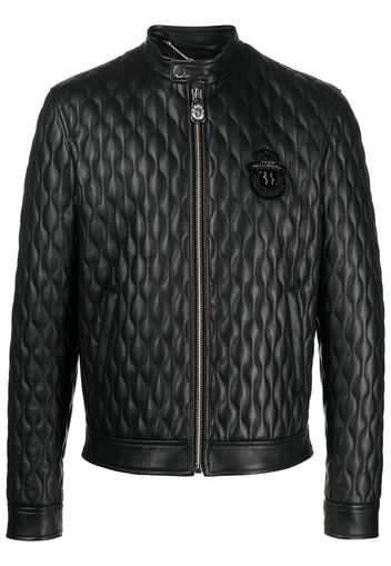 Billionaire quilted leather jacket - Schwarz