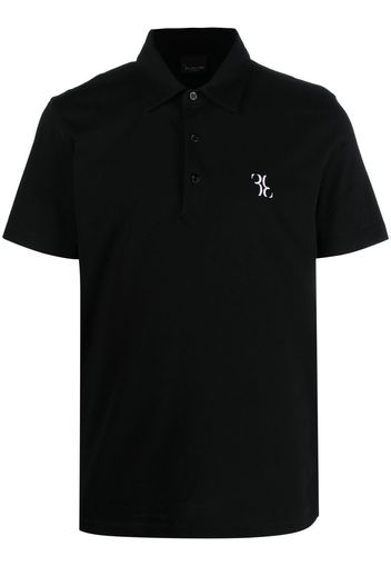 Billionaire logo-print short-sleeve polo shirt - Schwarz