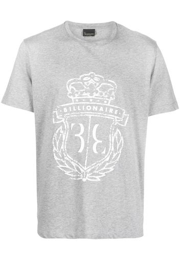 Billionaire T-Shirt mit Logo-Print - Grau