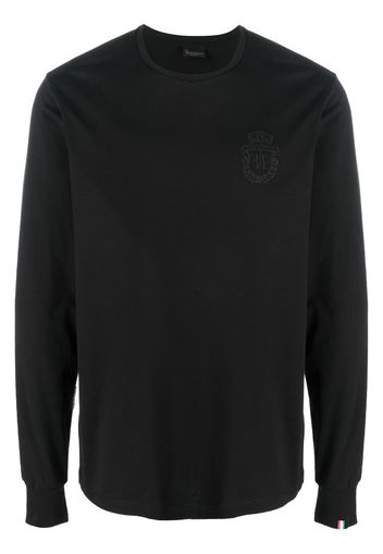 Billionaire Langarmshirt mit Logo-Stickerei - Schwarz