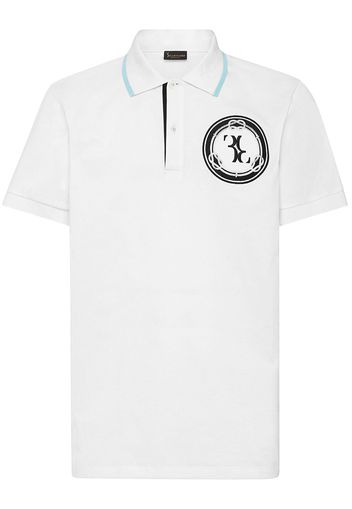 Billionaire Poloshirt mit Logo-Patch - Weiß