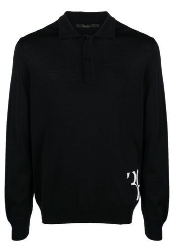 Billionaire monogram-embroidered polo jumper - Schwarz