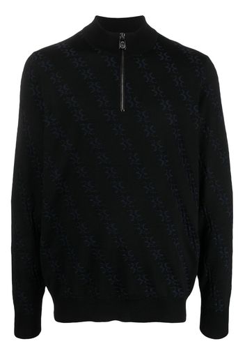 Billionaire monogram-jacquard knitted jumper - Schwarz