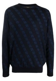 Billionaire monogram-jacquard knitted jumper - Blau
