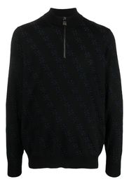 Billionaire monogram-jacquard knitted jumper - Schwarz