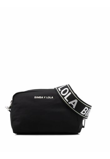 Bimba y Lola Kleine Schultertasche mit Logo-Schild - Schwarz