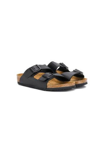 Birkenstock Kids Pantoletten mit Schnallenriemen - Schwarz